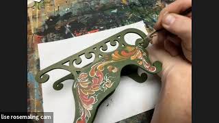 Painted Sleigh Detailing Fun  Telemark Rosemaling with Art of Lise Lorentzen  ASMR painting [upl. by Karr659]