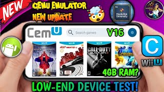 Cemu V16 Emulator For Android  LOWEND DEVICE TEST [upl. by Arand]