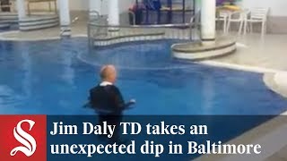 Jim Daly TD takes a dip at the Wild Atlantic Pool in Baltimore [upl. by Mello]