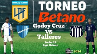 Godoy Cruz Vs TalleresFecha 22Liga Betano 2024 [upl. by Imaon300]