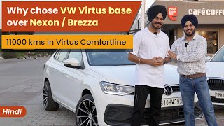 Volkswagen VIRTUS Comfortline Base Variant  Ownership Review after 11000 km [upl. by Ralli980]