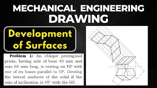 Oblique Pentagonal Prism Surface Development  Problem 1  Plate 1 amadergyantechnical [upl. by Norb703]