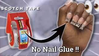 5 minute craft nail hacks  Tape Nails  Fake nails at home [upl. by Porter]