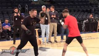 TOO FAST TOO SHARP CODY GARBRANDT LOOKS EXPLOSIVE ON THE MITTS AT HIS UFC 217 OPEN WORKOUT [upl. by Alfi185]