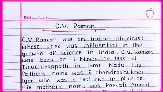 CV Raman essay in English  Essay on CV Raman in English  Biography on CV Raman [upl. by Arbmat947]