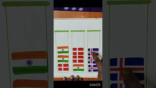 India🇮🇳 Iceland🇮🇸 Denmark🇩🇰creativegames artandcraft drawing trending flag shorts [upl. by Ettevey761]