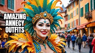 Stunning Carnival Costumes in the City of ANNECY [upl. by Lekcar876]