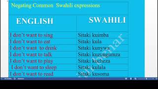 Negating common swahili expressions subscribemychannel learnswahili [upl. by Analat]