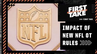 First Take debates the impact of the new NFL overtime rules for playoff games 🏈 [upl. by Sualohcin]