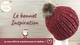 Comment faire un bonnet au crochet  Le bonnet Inspiration [upl. by Enirol298]