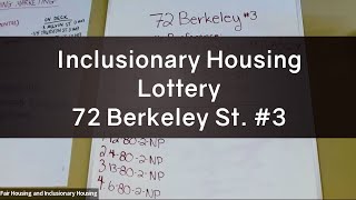 Inclusionary Housing Lottery  72 Berkeley St 3 [upl. by Errol]