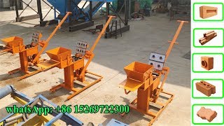 QMR240 small manual makiga ISSB clay interlocking block machine price for sale in Africa [upl. by Golanka]