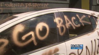 ‘Go back to CA’ Couple’s car house vandalized [upl. by Jaquith]