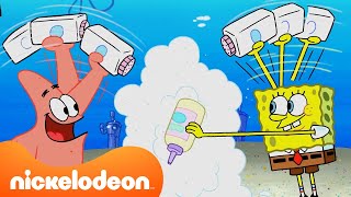 Bob Esponja Tenta Ser Babá e Outros Novos Empregos 🍼  Nickelodeon em Português [upl. by Theron]