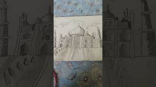 taj mahal drawing easy how to draw taj mahal video [upl. by Neyr]