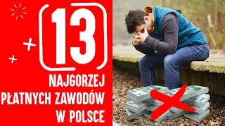 13 NAJGORZEJ PŁATNYCH ZAWODÓW W POLSCE [upl. by Negriv]