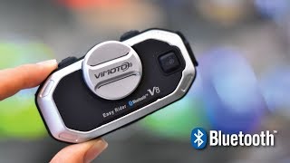 Vimoto V8 Motorcycle Helmet Bluetooth Intercom Headset Unboxing by GearVitacom [upl. by Turnheim]