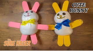 How to Make EcoFriendly Easter Bunny using Cotton and Plastic Bag [upl. by Yelnoc170]