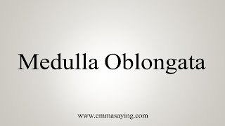 How To Say Medulla Oblongata [upl. by Accemahs]