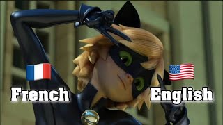 Miraculous Theme Song Cat Noir Part but FrenchampEnglish Mashup [upl. by Rebna]