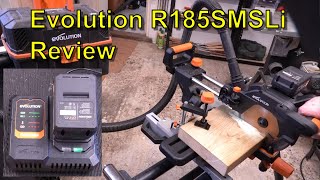 The New Evolution R185SMSLi 18V Cordless Sliding Mitre Saw Review  5 0ff see video description [upl. by Nyrhtac]