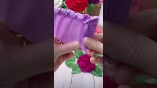 Crepe paper flower☺️🌹🤩youtubeshorts diy art [upl. by Vipul]