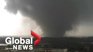 Tornado caught on camera tearing through Arkansas city [upl. by Einberger]