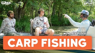 Fly Fishing for Carp in Mudflats w Jake Flood  Ep 119  The Ozark Podcast [upl. by Onitrof]