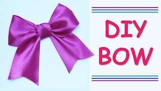 DIY Make Simple Easy Bow of satin ribbons  how to make a ribbon bow  Julia DIY beauty and easy [upl. by Spaulding]