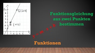 Funktionsgleichung aus zwei Punkten bestimmen  Lineare Funktionen  Mathe einfach erklärt [upl. by Lipps400]