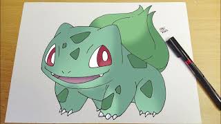 How to draw Pokémon  Bulbasaur  Pokémon 001 [upl. by Marlette801]