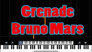 Piano notes for grenade by bruno mars  Easy tutorial [upl. by Savannah]