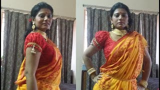 Bengali ATPOURE saree drape  আটপৌরে বাঙালি শাড়ি Tutorial [upl. by Kostman]