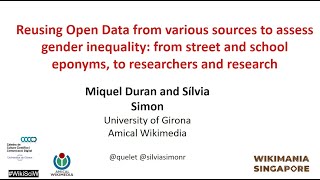 Reusing Open Data from various sources to assess gender inequality  Wikimania [upl. by Liberati31]