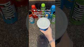 He tried to get a FREE slushy cup…🎂😅 slushycup [upl. by Corly]