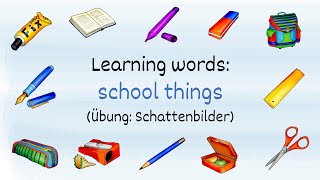 Englisch lernen school things Lernvideo für die Grundschule [upl. by Saitam]