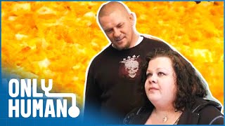 Wife Downs a Ton of Potatoes  Addicted to Cheesy Potatoes  Freaky Eaters US S2 E2  Only Human [upl. by Power]