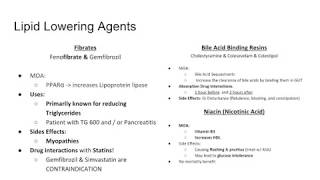 USMLE Pharmacology  AntiHyperlipidemia Agents [upl. by Aliuqaj]