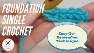 Foundation Single Crochet Tutorial 1 How to Foundation Single Crochet FSC [upl. by Chester]