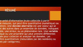 Cours de Statistique 1er Trimestre du 3e Cycle Fondamental   3e Cours [upl. by Ayifa323]