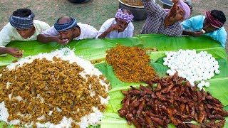 VILLAGE MARRIAGE FOOD  Mutton Curry  Fish Fry  Boiled Egg Raththa Poriyal  Village Function Food [upl. by Carlyn]