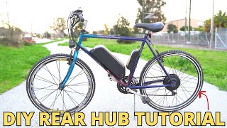 DIY CHEAP 200 eBike REAR HUB Conversion Tutorial  Bafang 500W 48V 26quot [upl. by Aniretak]