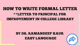 How to write letter to Principal Formal Letter FormatExact Wording with clear explanation [upl. by Poppy]