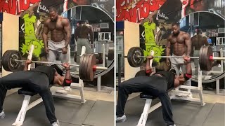 Bobby Lashley AMAZING Bench Press W Mike Rashid 425 lbs x 2 405 lbs x 4 365 lbs x 8 315 lbs x 14 [upl. by Letsyrk]