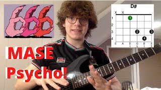 MASE  Psycho I MIGHT JUST GO Easy Guitar Lesson Tutorial [upl. by Ailana]