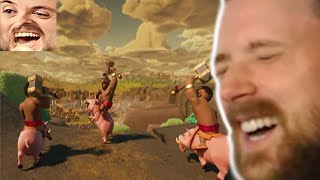 Forsen Reacts  Clash of Clans Hog Rider 360° [upl. by Eberta799]