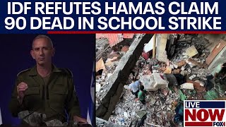 BREAKING Israel killed 90 in Gaza school strike Hamas claims IDF refutes  LiveNOW from FOX [upl. by Aniretake]