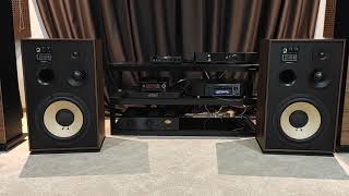 Floorstanding speakers Elipson Heritage XLS 15 Amp Rega Elex R [upl. by Beaver]