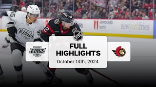 Kings at Senators  October 14 2024  NHL Full Game Highlights [upl. by Banquer]