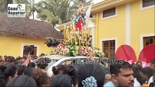 Goan Reporter News Procession of Our Lady of Rosary Held at Navelim Church [upl. by Atinnod]